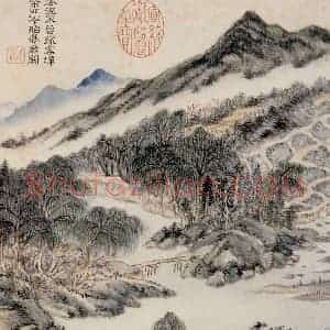 明代 王时敏《仿杜甫诗意图册》国画山水作品图片赏析
