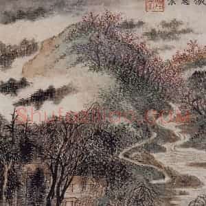 明代 王时敏《仿古山水图册》国画山水作品图片赏析