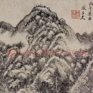 明代 王时敏《仿古山水图册》国画山水作品图片赏析