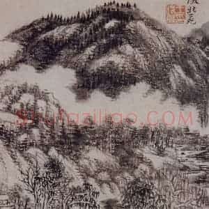 明代 王时敏《仿古山水图册》国画山水作品图片赏析