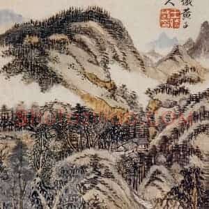 明代 王时敏《仿古山水图册》国画山水作品图片赏析