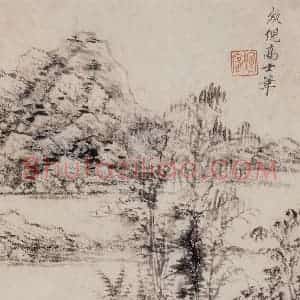 明代 王时敏《仿古山水图册》国画山水作品图片赏析