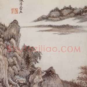 明代 王时敏《仿古山水图册》国画山水作品图片赏析