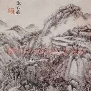 明代 王时敏《仿古山水图册》国画山水作品图片赏析