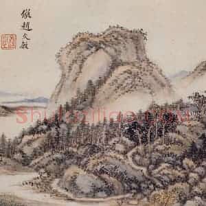 明代 王时敏《仿古山水图册》国画山水作品图片赏析