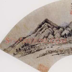 明代 王时敏《山水图扇》国画山水作品图片赏析