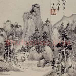 明代 王时敏《仿古山水图册》国画山水作品图片赏析