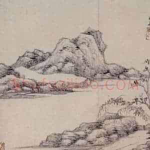 明代 王时敏《仿古山水图册》国画山水作品图片赏析