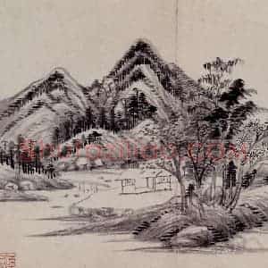 明代 王时敏《仿古山水图册》国画山水作品图片赏析