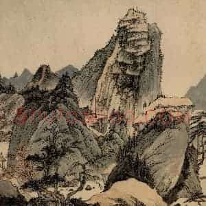 清代 弘仁《山水册》国画山水作品图片赏析