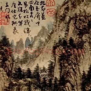 清代 髡残《山水册》国画山水作品图片赏析