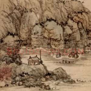 清代 髡残《山水册》国画山水作品图片赏析