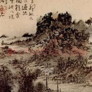 清代 髡残《山水册》国画山水作品图片赏析