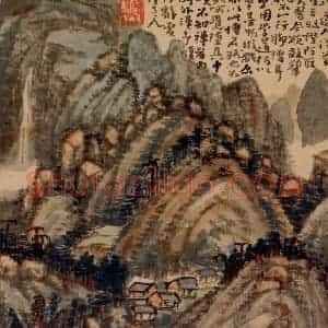 清代 髡残《山水册》国画山水作品图片赏析