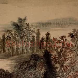 清代 髡残《山水册》国画山水作品图片赏析