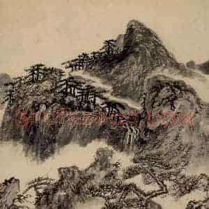 清代 髡残《山水册》国画山水作品图片赏析