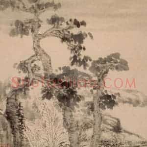 清代 髡残《山水册》国画山水作品图片赏析