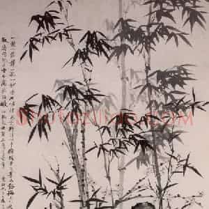 清代 石涛《竹石梅花图轴》国画花鸟作品图片赏析
