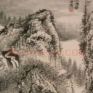 清代 石涛《山水清音图轴》国画山水作品图片赏析