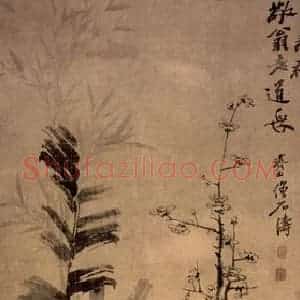 清代 石涛《看梅图轴》国画花鸟作品图片赏析