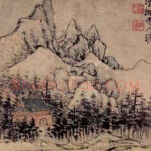 清代 石涛《书画册》国画山水作品图片赏析