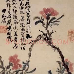 清代 石涛《花卉册》国画花鸟作品图片赏析