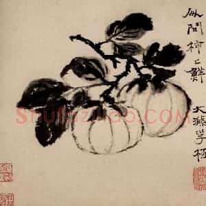 清代 石涛《蔬果册》国画花鸟作品图片赏析