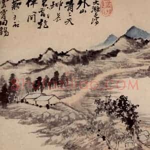 清代 石涛《山水册》国画山水作品图片赏析