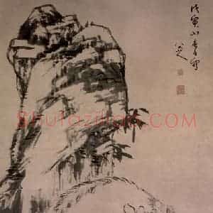 清代 朱耷《鹿图轴》国画走兽作品图片赏析