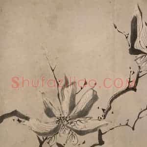 清代 朱耷《墨花册》国画花鸟作品图片赏析