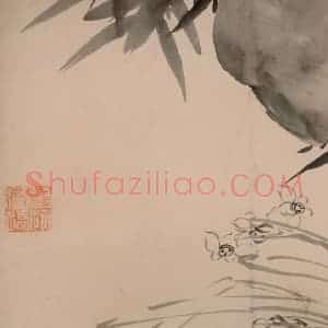 清代 朱耷《墨花册》国画花鸟作品图片赏析