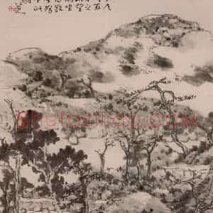 清代 朱耷《花鸟山水册》国画花鸟作品图片赏析