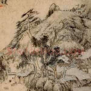 清代 朱耷《山水图页》国画山水作品图片赏析