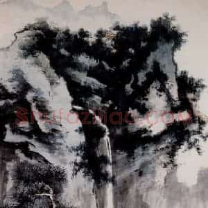 1964年 谢稚柳《山水图》国画山水作品图片赏析