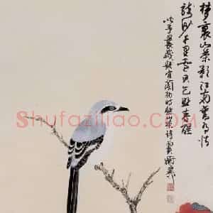 1986年 谢稚柳《山茶佰劳图》国画花鸟作品图片赏析