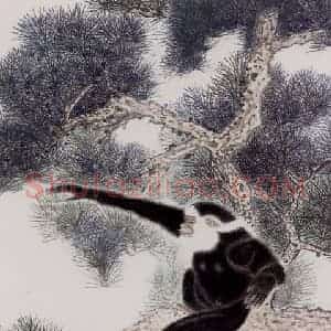 1994年 谢稚柳《松泉图》国画花鸟作品图片赏析