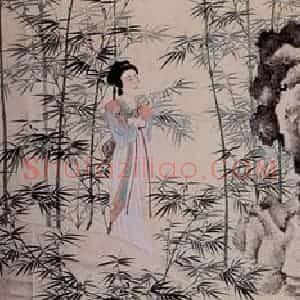 1949年 谢稚柳《四美图卷》国画综合作品图片赏析