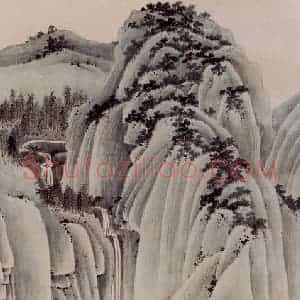 1951年 谢稚柳《通景屏》国画山水作品图片赏析