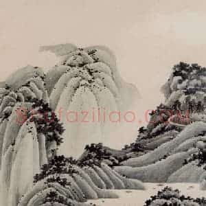 1951年 谢稚柳《通景屏》国画山水作品图片赏析