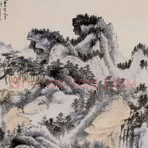 1959年 谢稚柳《山水图》国画山水作品图片赏析