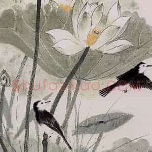 60年代 谢稚柳《洛波微步图》国画花鸟作品图片赏析