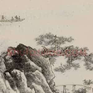 60年代 谢稚柳《墨笔山水册》国画山水作品图片赏析