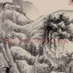 60年代 谢稚柳《墨笔山水册》国画山水作品图片赏析