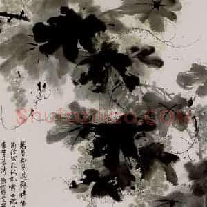 六十年代 谢稚柳《葡萄图》国画花鸟作品图片赏析