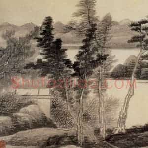 清代 龚贤《山水册》国画山水作品图片赏析