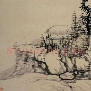 清代 龚贤《山水册》国画山水作品图片赏析