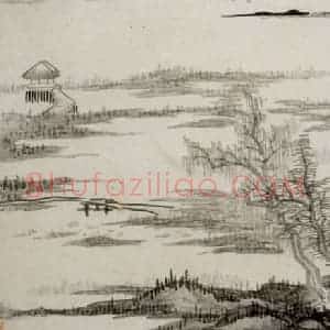 清代 龚贤《八景山水页装卷》国画山水作品图片赏析