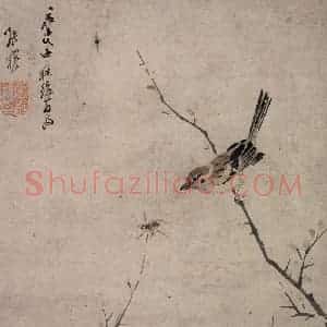 清代 张穆《麻雀图斗方》国画花鸟作品图片赏析