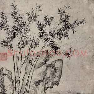 清代 张穆《古石新篁图册页》国画花鸟作品图片赏析