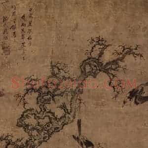 清代 周炳《老树白头图轴》国画花鸟作品图片赏析